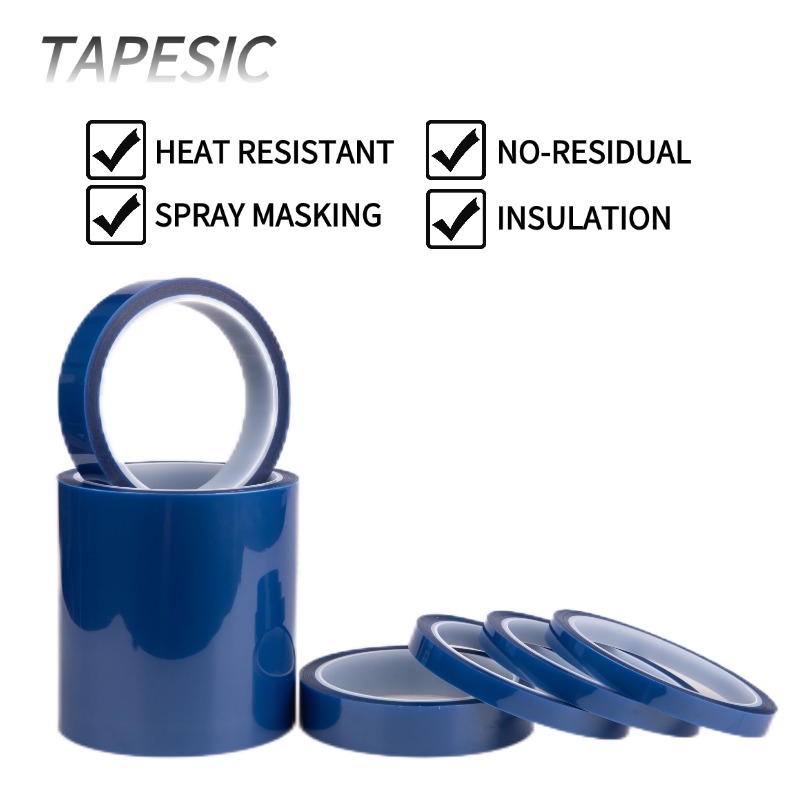 Blue Polyester Silicone Tape
