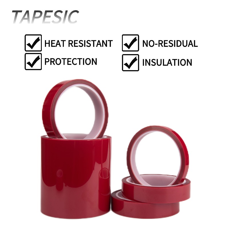 Red Polyester Silicone Tape